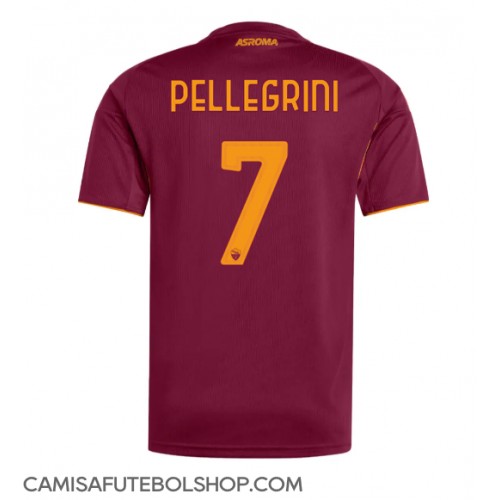 Camisa de time de futebol AS Roma Lorenzo Pellegrini #7 Replicas 1º Equipamento 2025-26 Manga Curta